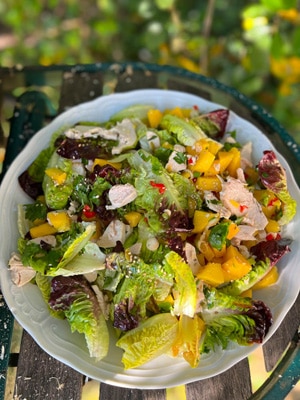Golden Jubilee Chicken (salade de poulet cuit et de mangue)
